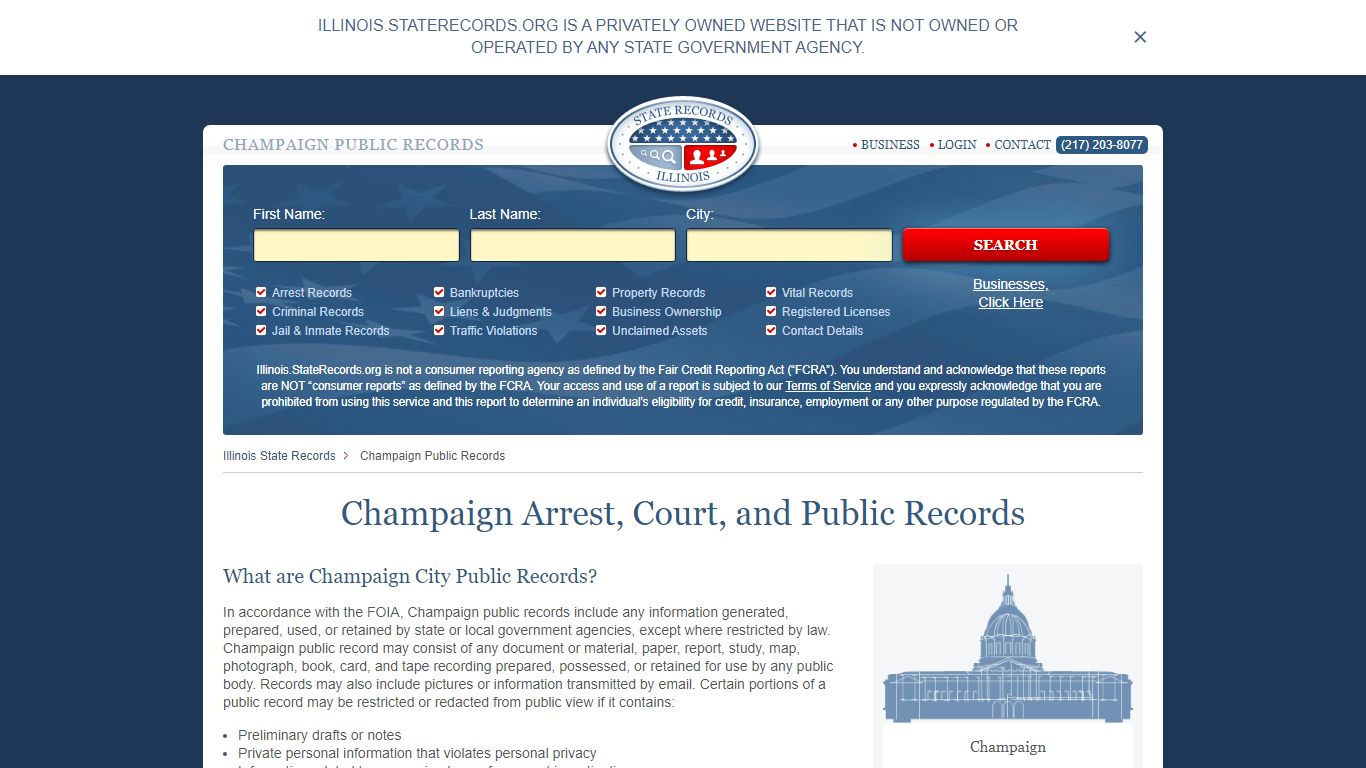 Champaign Arrest and Public Records | Illinois.StateRecords.org